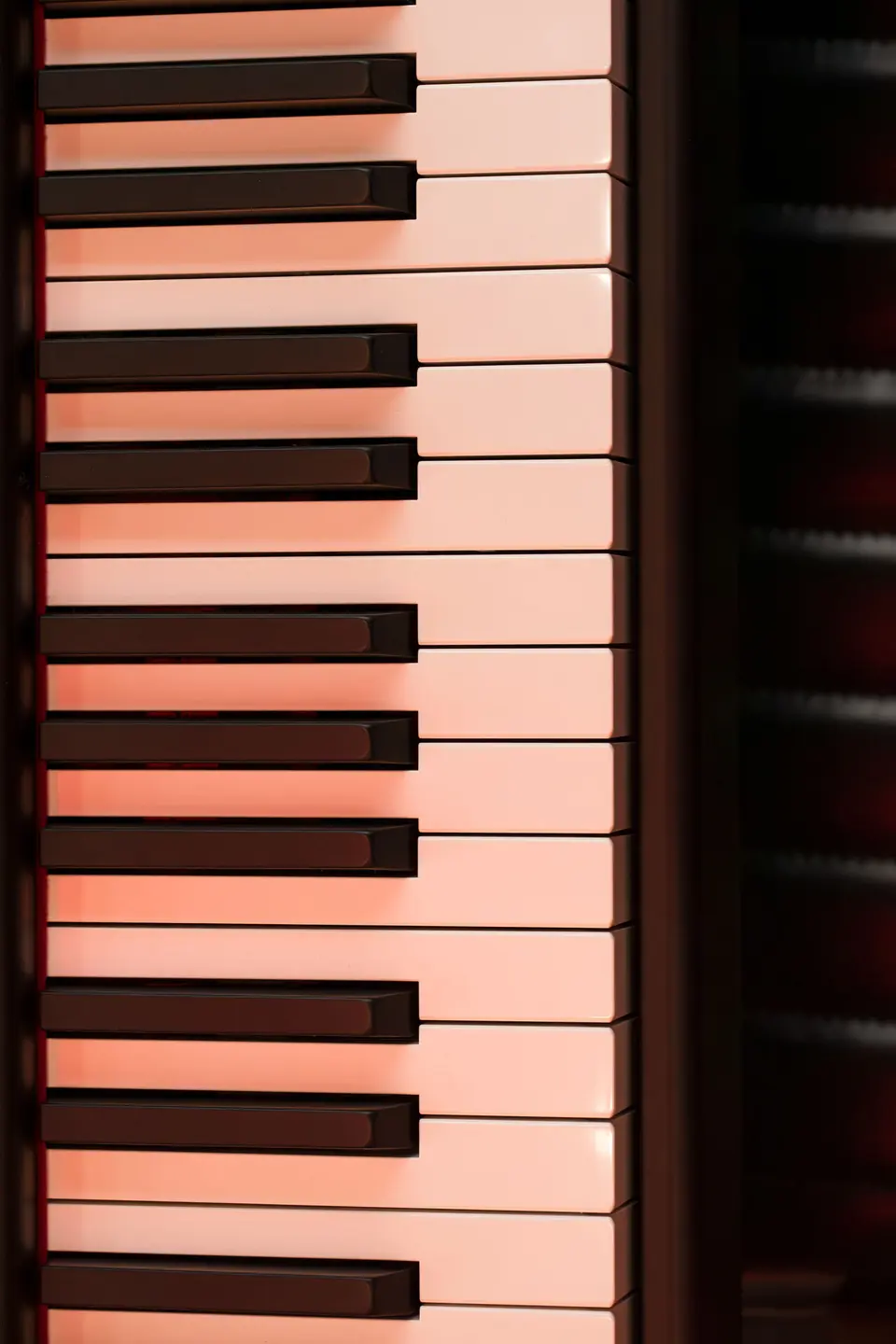 Piano keys beside the pergola stage